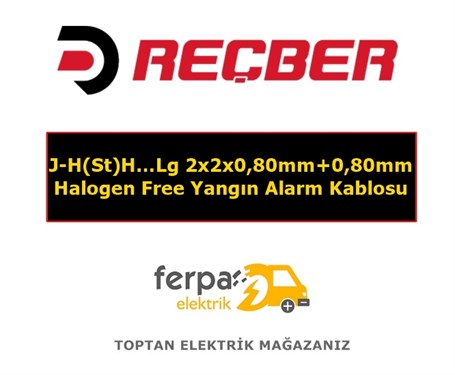Reçber  J-H(St)H…Lg 2x2x0,80mm+0,80mm Halogen Free Yangın Alarm Kablosu