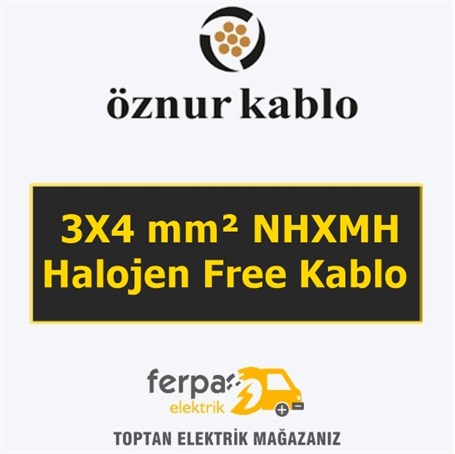 Öznur 3X4 mm² Nhxmh  Halojen Free Kablo