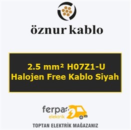 Öznur 2.5 mm² H07Z1-U Halojen Free Kablo Siyah